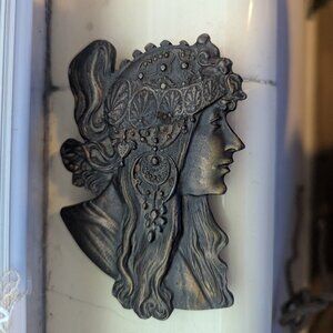 Alphonse Mucha Bergamot Brass Works Art Nouveau Boho Belt buckle
